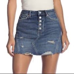 LIKE NEW Free People We the Free Harvey Distressed Button Fly Mini Skirt sz26